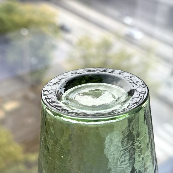 Blue & Green Hand Blown Textured Glass Vase 6 1/2" Contemporary Modern Handmade - Picture 10 of 10